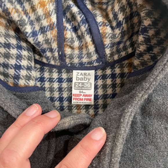 Vintage Zara boys pea coat size 2/3 - Picture 2 of 3